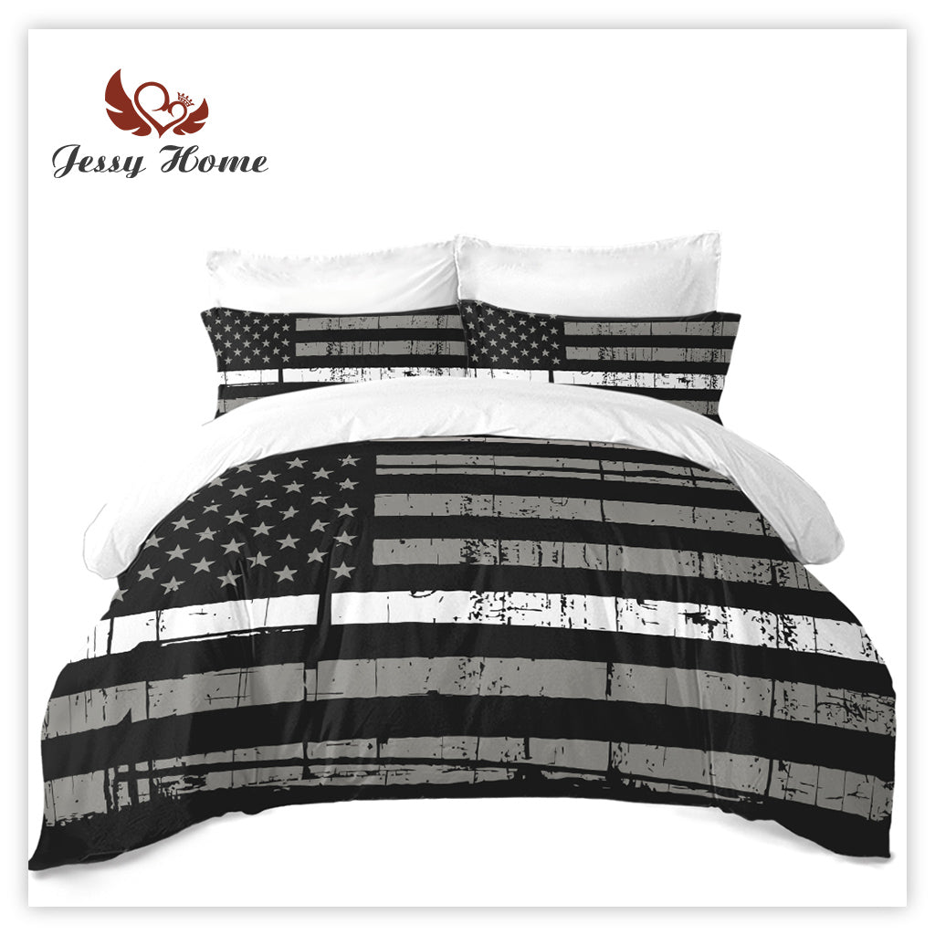 United States Duvet Cover Set, Grunge Stamps of America Las Vegas New York San Francisco Hawaii Illustration, Decorative Bedding Set with Pillow Shams