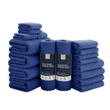 Jessy Home 18 Piece Light Purple Towel Set Include 4 Bath Towels,4 Hand Towels,4 Fingertip Towels,4 Washcloths,2 Rolls Cleaning Towels,Soft Microfiber Highly Absorbent Towel Set for Bathroom