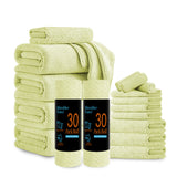 Jessy Home 18 Piece Light Purple Towel Set Include 4 Bath Towels,4 Hand Towels,4 Fingertip Towels,4 Washcloths,2 Rolls Cleaning Towels,Soft Microfiber Highly Absorbent Towel Set for Bathroom