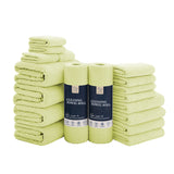 Jessy Home 18 Piece Light Purple Towel Set Include 4 Bath Towels,4 Hand Towels,4 Fingertip Towels,4 Washcloths,2 Rolls Cleaning Towels,Soft Microfiber Highly Absorbent Towel Set for Bathroom
