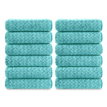 Green Essen 12-Pack Washcloths Set, 13"x13" Luxurious Dish Towels Ultra Soft Face Towels Quick Dry Kitchen Towel Bundle Absorbent Wash Cloths