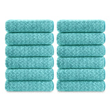 Green Essen 12-Pack Washcloths Set, 13"x13" Luxurious Dish Towels Ultra Soft Face Towels Quick Dry Kitchen Towel Bundle Absorbent Wash Cloths