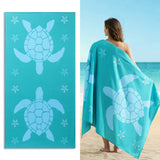 4 Pack Microfiber Oversized Beach Towel Set, 40"x70" Sea Turtle Beach Towels