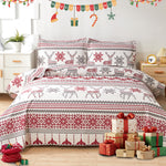 Christmas Quilts Set Twin/Queen/King Size Quilt Microfiber Bedspread Coverlet Set