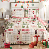 Christmas Quilts Set Twin/Queen/King Size Quilt Microfiber Bedspread Coverlet Set