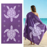 4 Pack Microfiber Oversized Beach Towel Set, 40"x70" Sea Turtle Beach Towels