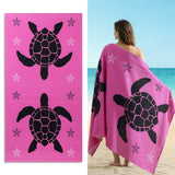 4 Pack Microfiber Oversized Beach Towel Set, 40"x70" Sea Turtle Beach Towels