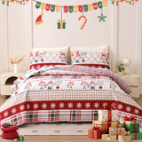 Christmas Quilts Set Twin/Queen/King Size Quilt Microfiber Bedspread Coverlet Set