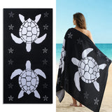 4 Pack Microfiber Oversized Beach Towel Set, 40"x70" Sea Turtle Beach Towels