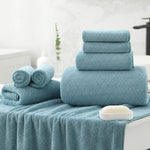 Kebury 8 Piece Bath Towel Set, 2 Oversize Bath Towels, 2 Hand Towels, 4 Washclothes, Ultra Soft Towel Quick Dry Highly Absorbent Shower Bathroom Towels Family Hotel Towels Set Collection
