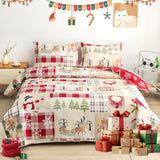 Christmas Quilts Set Twin/Queen/King Size Quilt Microfiber Bedspread Coverlet Set