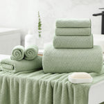 Kebury 8 Piece Bath Towel Set, 2 Oversize Bath Towels, 2 Hand Towels, 4 Washclothes, Ultra Soft Towel Quick Dry Highly Absorbent Shower Bathroom Towels Family Hotel Towels Set Collection