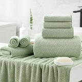 Kebury 8 Piece Bath Towel Set, 2 Oversize Bath Towels, 2 Hand Towels, 4 Washclothes, Ultra Soft Towel Quick Dry Highly Absorbent Shower Bathroom Towels Family Hotel Towels Set Collection