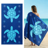 4 Pack Microfiber Oversized Beach Towel Set, 40"x70" Sea Turtle Beach Towels