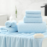 Kebury 8 Piece Bath Towel Set, 2 Oversize Bath Towels, 2 Hand Towels, 4 Washclothes, Ultra Soft Towel Quick Dry Highly Absorbent Shower Bathroom Towels Family Hotel Towels Set Collection