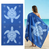 4 Pack Microfiber Oversized Beach Towel Set, 40"x70" Sea Turtle Beach Towels