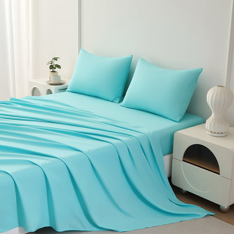 Beartech Polyester Bed Sheets Set 4 Piece King Size Sheet Set, Soft & Lightweight And Breathable Bedding Set, Fitted Sheet, Flat Sheet & 2 Pillowcases