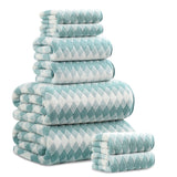 Beartech 8 Piece Microfiber Bath Towel Set 2 Oversized Bath Sheet,2 Hand Towels and 4 Washcloths