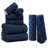 Jessy Home Pink 8 Piece Towel Set Includes 2 Bath Towels, 2 Hand Towels, 2 Washcloths and 2 Rolls Cleaning Towels, Soft Microfiber Highly Absorbent Family Towel Sets for Bathroom & Hotel & Spa