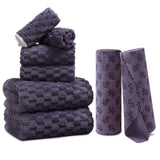 Jessy Home Pink 8 Piece Towel Set Includes 2 Bath Towels, 2 Hand Towels, 2 Washcloths and 2 Rolls Cleaning Towels, Soft Microfiber Highly Absorbent Family Towel Sets for Bathroom & Hotel & Spa