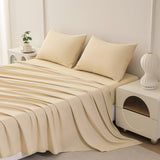 Beartech Polyester Bed Sheets Set 4 Piece King Size Sheet Set, Soft & Lightweight And Breathable Bedding Set, Fitted Sheet, Flat Sheet & 2 Pillowcases