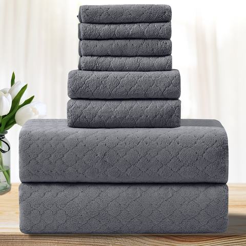 8 Piece OH Microfiber Bath Towel Set