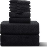 Beartech 8 Piece Microfiber Bath Towel Set 2 Oversized Bath Sheet,2 Hand Towels and 4 Washcloths
