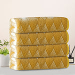 4-Pack Lattice Bath Towel Set Washcloths