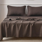 Bed Sheet Set 4 Piece Sheet Set Brown Gray Cotton Blend