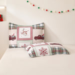 Christmas Floral Quilt Set Queen/Full Size Quilts Lightweight Bedspread Coverlet Set Blessing Christmas