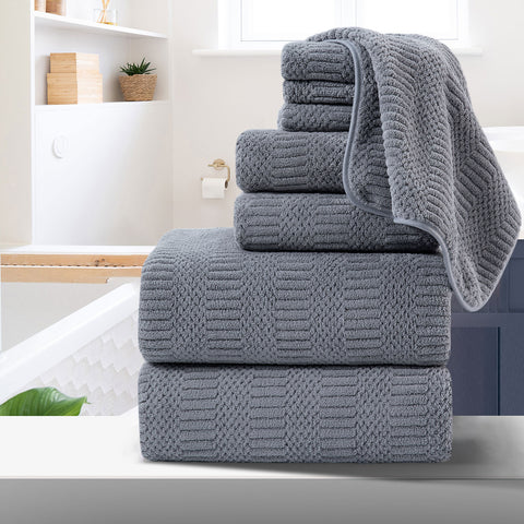 8 Pcs JXW Microfiber Bath Towel Set