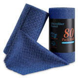 Jessy Home 80 Pack Textured Microfiber Clean Cloth Roll,Tear Away 12"x12" Reusable paper towel Lint Free Rags & Durable Dish Cloth, Ultra Absorbent Shop Towels for Kitchen,Car,Window