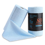 Jessy Home 80 Pack Textured Microfiber Clean Cloth Roll,Tear Away 12"x12" Reusable paper towel Lint Free Rags & Durable Dish Cloth, Ultra Absorbent Shop Towels for Kitchen,Car,Window