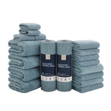Jessy Home 18 Piece Light Purple Towel Set Include 4 Bath Towels,4 Hand Towels,4 Fingertip Towels,4 Washcloths,2 Rolls Cleaning Towels,Soft Microfiber Highly Absorbent Towel Set for Bathroom