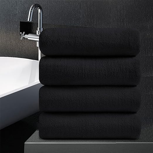 4 Piece Bath Towel Set Plush Bath Sheet 700 GSM Oversized Thick Bath Shower Towels 35x70-Extra Soft Cozy-Absorbent-Quick Dry-Multi-Purpose Hotel Luxury Large Microfiber Bathroom Towels