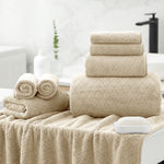 Kebury 8 Piece Bath Towel Set, 2 Oversize Bath Towels, 2 Hand Towels, 4 Washclothes, Ultra Soft Towel Quick Dry Highly Absorbent Shower Bathroom Towels Family Hotel Towels Set Collection