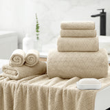 Kebury 8 Piece Bath Towel Set, 2 Oversize Bath Towels, 2 Hand Towels, 4 Washclothes, Ultra Soft Towel Quick Dry Highly Absorbent Shower Bathroom Towels Family Hotel Towels Set Collection