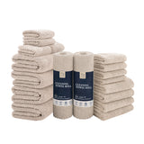 Jessy Home 18 Piece Light Purple Towel Set Include 4 Bath Towels,4 Hand Towels,4 Fingertip Towels,4 Washcloths,2 Rolls Cleaning Towels,Soft Microfiber Highly Absorbent Towel Set for Bathroom