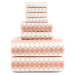Smuge Extra Large Bath Towel Sets of 8, 2 Large Bath Towels Oversized, 2 Hand Towels, 4 Washcloths, Soft Microfiber, Quick Dry, Highly Absorbent Bath Towels for Bathroom Kitchen Spa