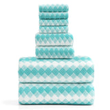 Smuge Extra Large Bath Towel Sets of 8, 2 Large Bath Towels Oversized, 2 Hand Towels, 4 Washcloths, Soft Microfiber, Quick Dry, Highly Absorbent Bath Towels for Bathroom Kitchen Spa