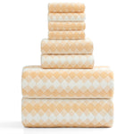 Smuge Extra Large Bath Towel Sets of 8, 2 Large Bath Towels Oversized, 2 Hand Towels, 4 Washcloths, Soft Microfiber, Quick Dry, Highly Absorbent Bath Towels for Bathroom Kitchen Spa