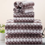 8 Pcs Lattice Microfiber Bath Towel Set