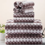 8 Pcs Lattice Microfiber Bath Towel Set