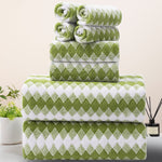 8 Pcs Lattice Microfiber Bath Towel Set