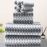 8 Pcs Lattice Microfiber Bath Towel Set