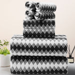 8 Pcs Lattice Microfiber Bath Towel Set