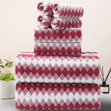 8 Pcs Lattice Microfiber Bath Towel Set