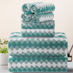 8 Pcs Lattice Microfiber Bath Towel Set