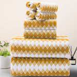 8 Pcs Lattice Microfiber Bath Towel Set