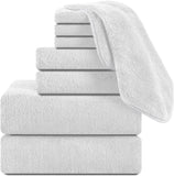 8 Piece Bath Towel Set -2 Bath Sheet, 2 Hand Towels, 4 Washcloths